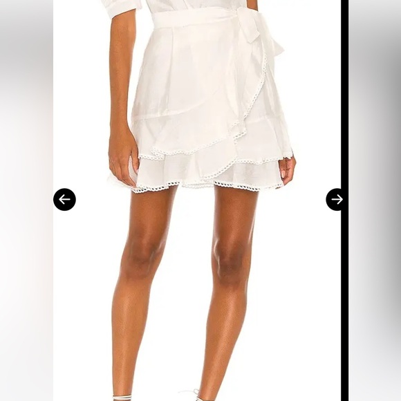 NWOT Sabina Musayev Priscilla Off White Ruffle Skirt - Picture 3 of 11